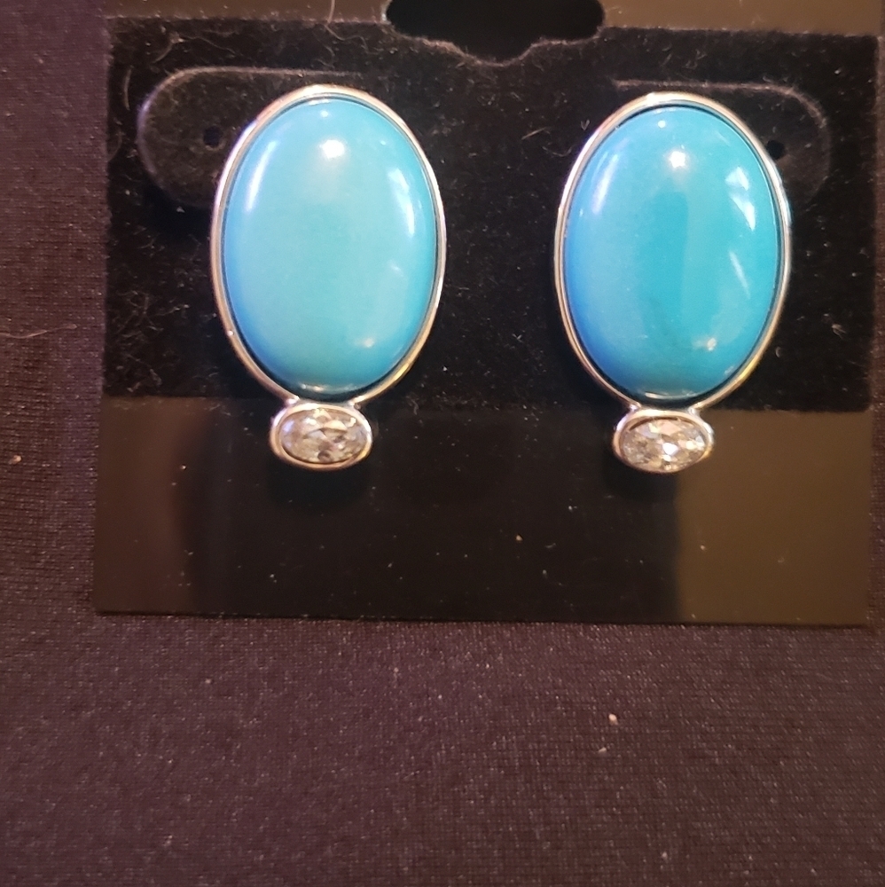 Sterling silver earrings w turquiose stone